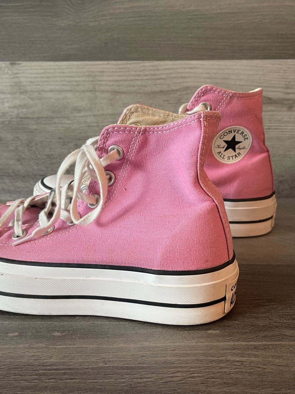 Converse Pink High-Top Platform Sneakers - Picture 2 of 9